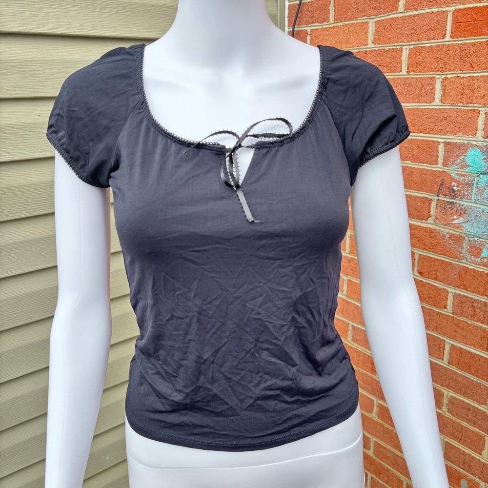 VTG Y2K COOLWEAR BLACK MILK MAID TOP SIZE LARGE